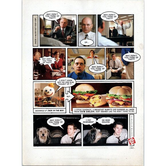 2008 Jack in the Box Fast Food Restaurant Vintage Print Ad Comic Strip Wall Art - Picture 1 of 2